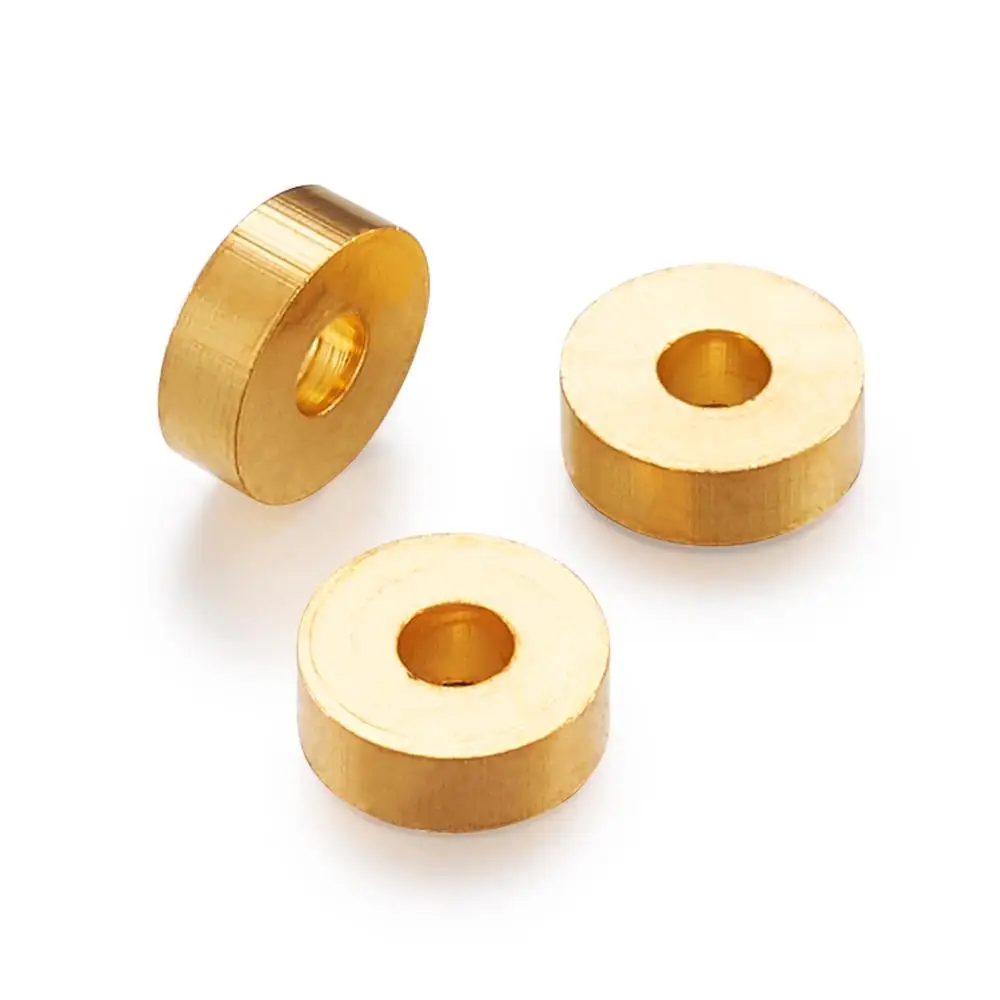 50pc Golden Brass Rondelle Spacer Beads  for jewelry making Finding DIY accessories , 6x2mm, Hole: 2mm