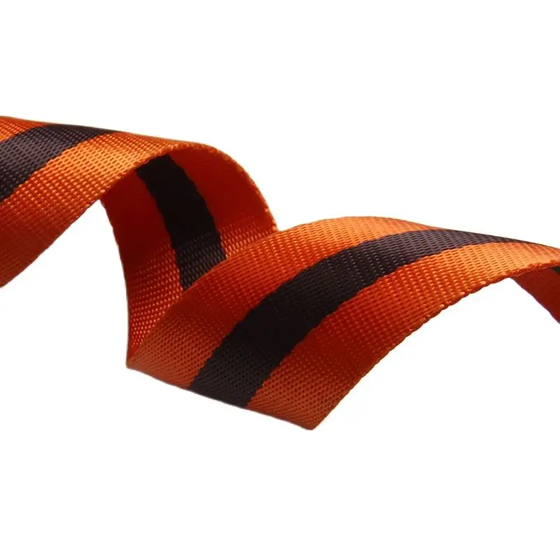 

High Quality Nylon Webbing Plain Orange/Black Color 38MM Width 1.1MM Thickness