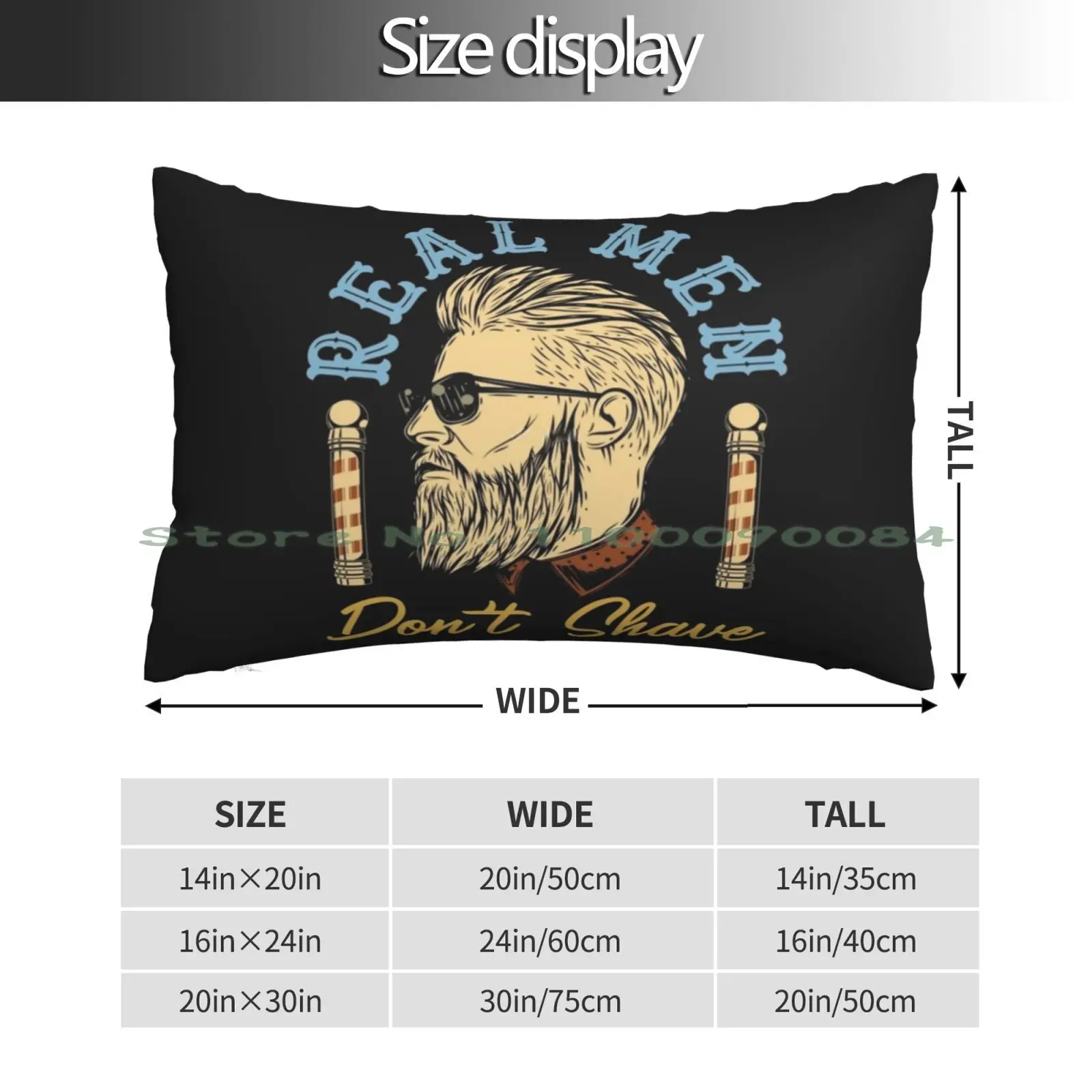 Real Men Don T Shave Pillow Case 20x30 50*75 Sofa Bedroom Vintage Funny Cool Kick Scooter Motorbike Push Scooter Retro Trick