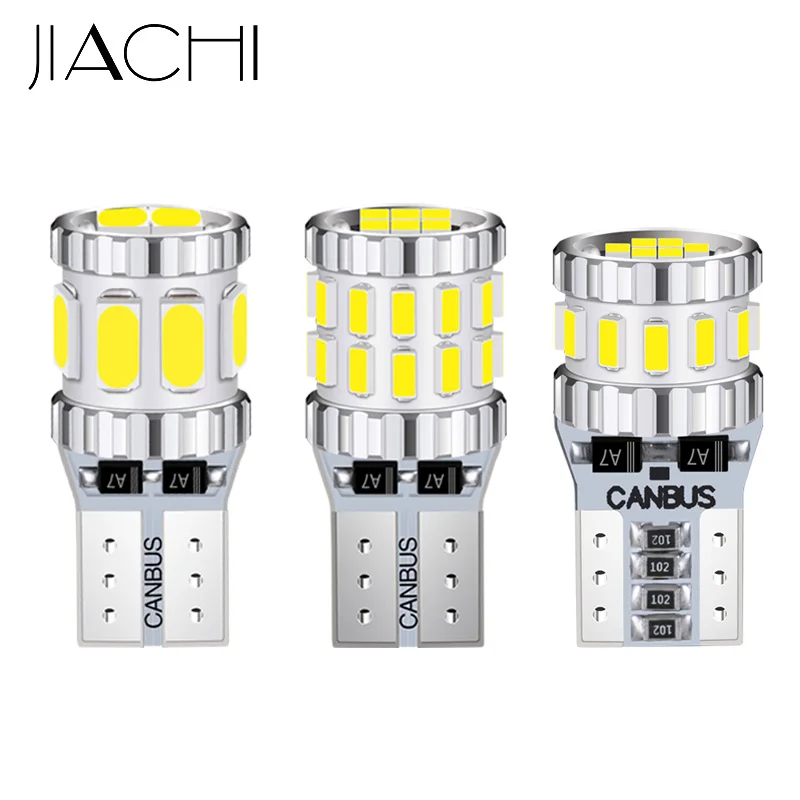 JIACHI 100PCS Super Bright T10 W5W Canbus Led Bulb Lamp No Error Auto Car Light White Red Yellow 12-24V 5630 3014Chip 30 18 8SMD