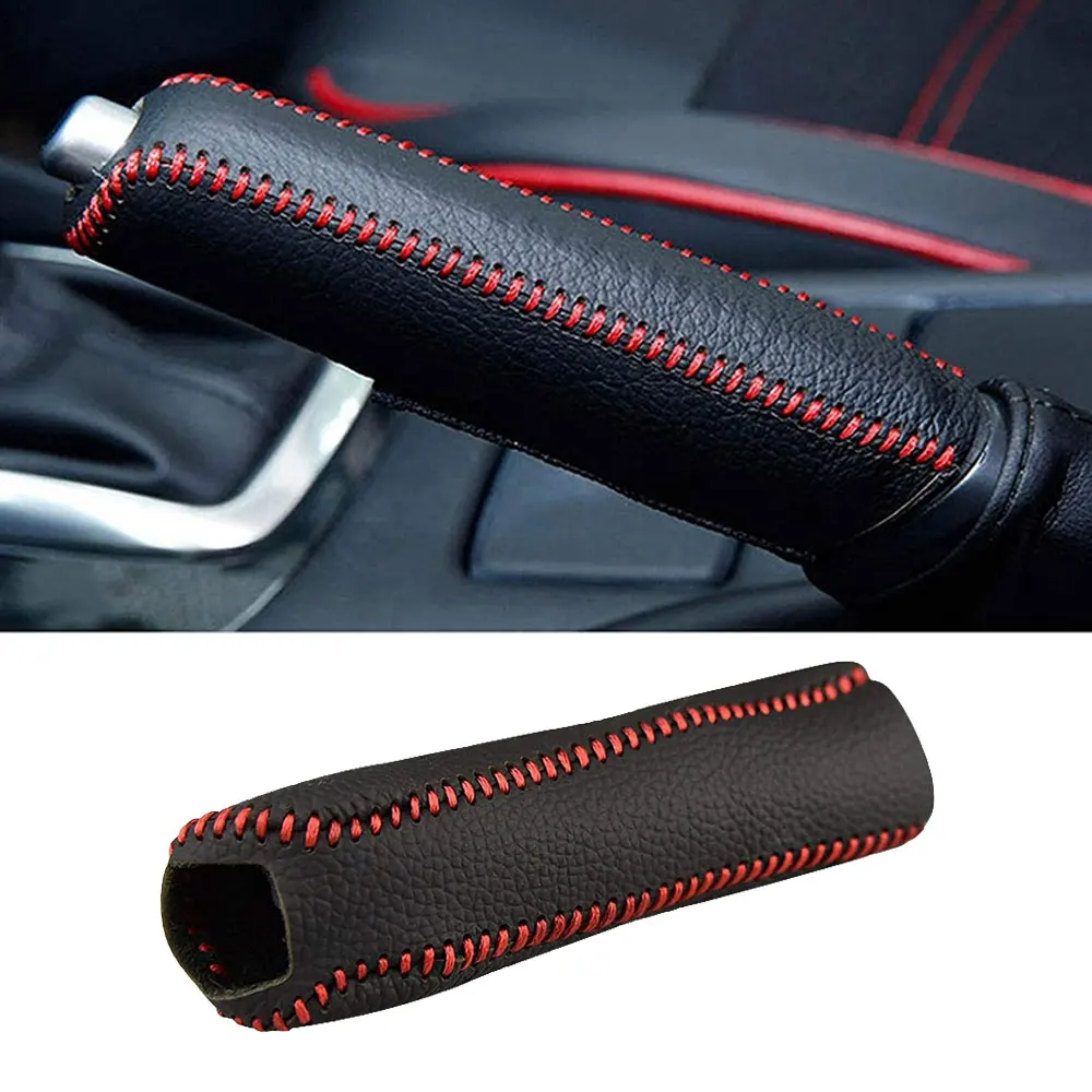 

Leather Gears Handbrake Cover Auto Interior Accessories for Kia K2 2011 2012 2013 2014 2015 2016 Handle Sleeve Car Accessories
