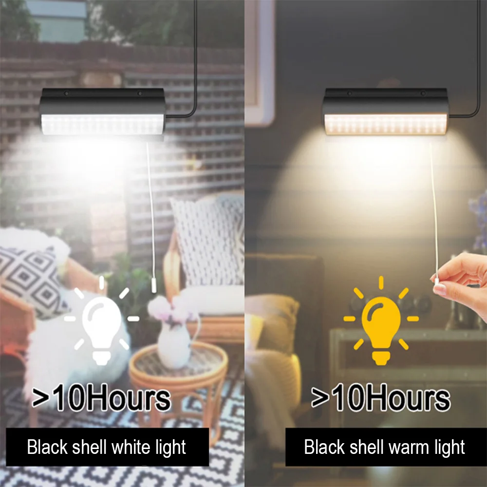 

Solar Light Set Waterproof Outdoor Indoor LED Lamp with Pull Switch Solar Pendant Light for Courtyard Garden Balcony Porch