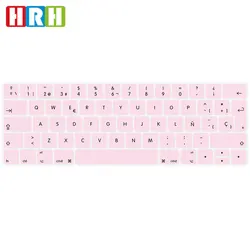 HRH Spanish EU Silicone Keyboard Cover for Mac Pro 13.3 A1706 A1989 A2159 15.4 A1707 A1990 2016/ 2017/2018/2019 With Touch Bar