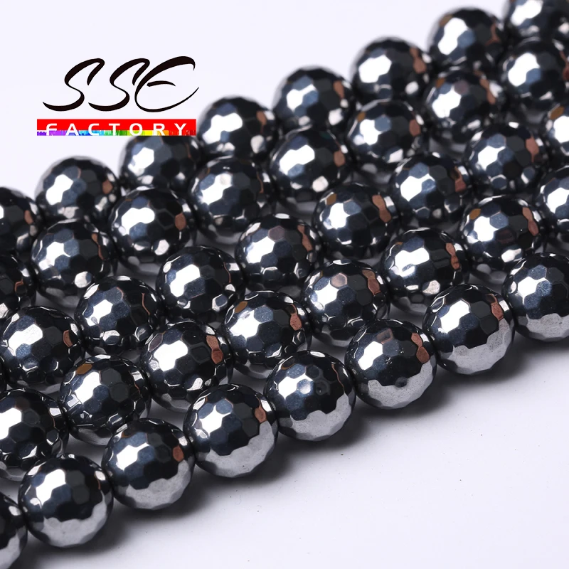 wholesale terahertz 6mm 8mm 10mm faceted round health energy loose stone beads for jewelry DIY Bracelet Necklace Accessories 15