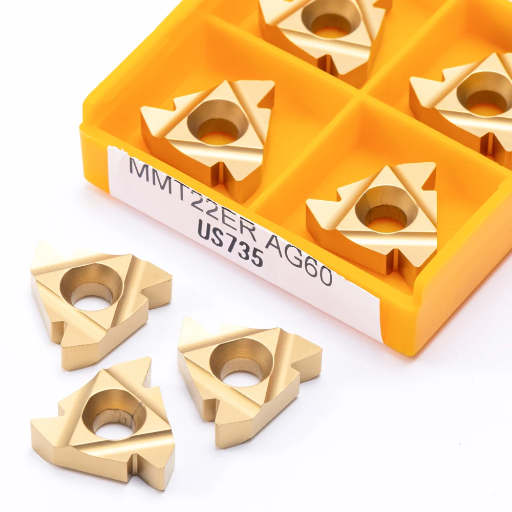 MMT22ER AG60 US735 utensile per tornitura di filetti di alta qualità CNC MMT 22ER tornio inserto in metallo duro strumento lama in lega dura 10 pz