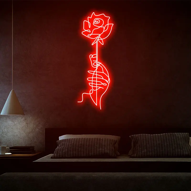 

LED Rose Neon Sign Wall Art Custom Led Light Sign Wall Art Romance Wedding