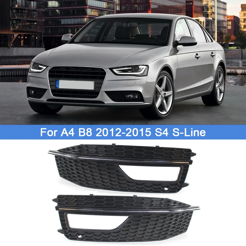 

1 Pair Car Front Grille Honeycomb Mesh Front Bumper Fog Light Grill Grills Grill Cover For A4 B8 2012-2015 S4 S-Line Facelift