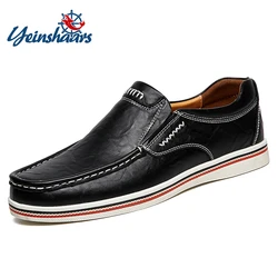 FUQIAO 2025 New Men Shoes Genuine leather Comfortable Men Casual Shoes Footwear Chaussures Flats For Men Slip On Lazy Shoes