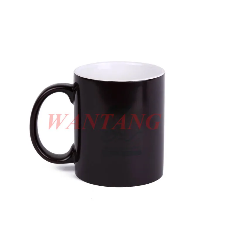 Wtsfwf Black Red Blue Blank Magic Mugs 11OZ Sublimation Mugs Heat Press Mugs Black Mug Heat Press Gifts for Family Friend