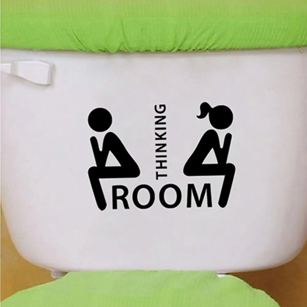 WC Toilet Entrance Sign Door Stickers For Public Place Home Decoration Creative Pattern Wall Decals Diy Funny Vinyl Mural Art