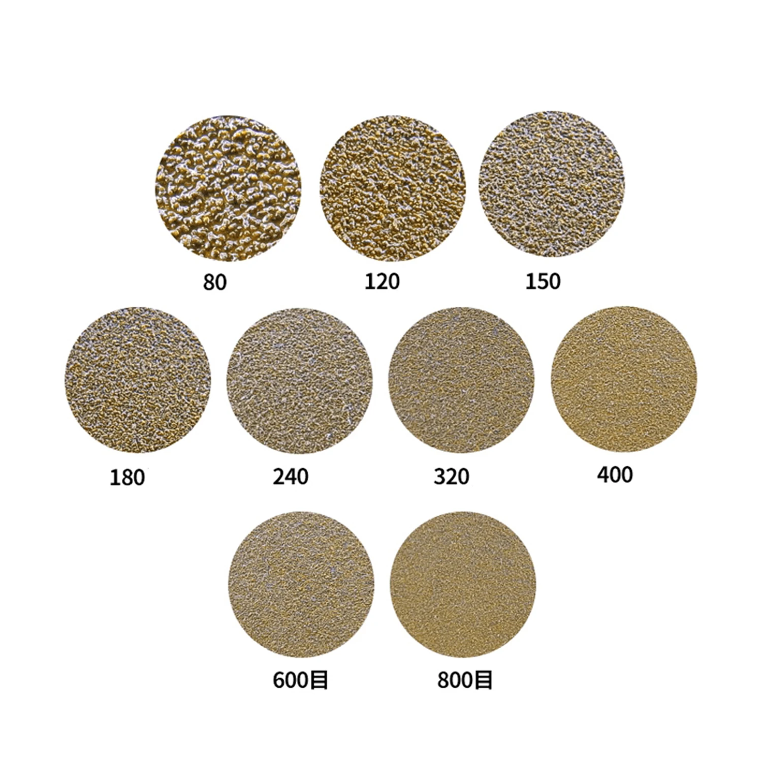20 SZTUK 5 cali (125 mm) 6 otworów z tlenku glinu z haczykiem i pętelką Żółte tarcze szlifierskie Flokowany papier ścierny do szlifowania na sucho, 80 # -800 #