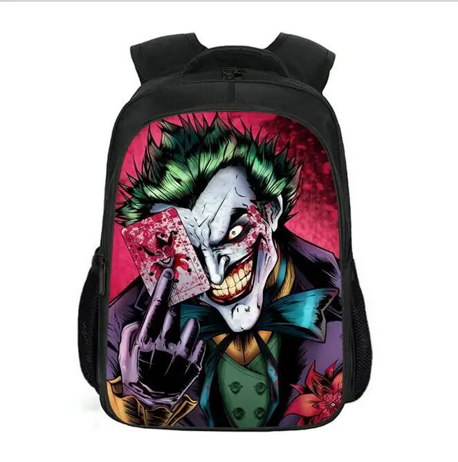 Children\'s backpack Joker clown movie 3D backpack men\'s and women\'s backpack Korean version leisure Heath Ledger schoolbag