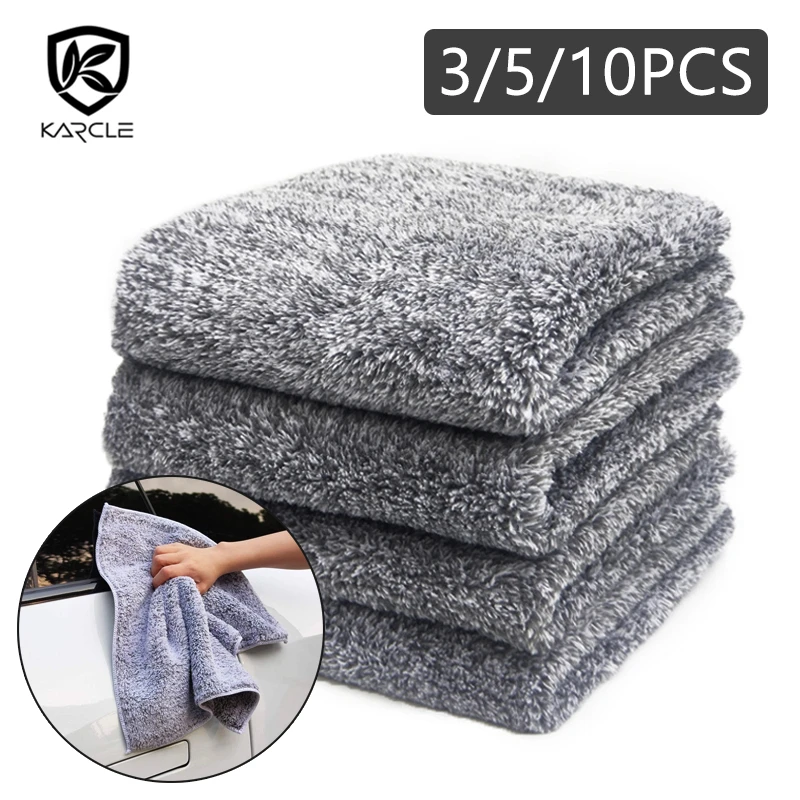 3/5/10Pcs Car Wash Microfiber Towel Bamboo Charcoal Fibre Car Cleaning Drying Cloth Auto Detailing Washing Towels Rag For Car