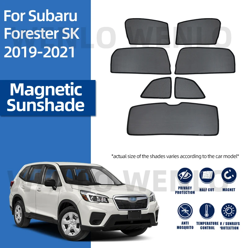 

For Subaru Forester 2019-2021 Glass Sun Visor Car Sunshade Foldable Mesh Magnetic Sunscreen Windshield Curtain No Sag Shield Net