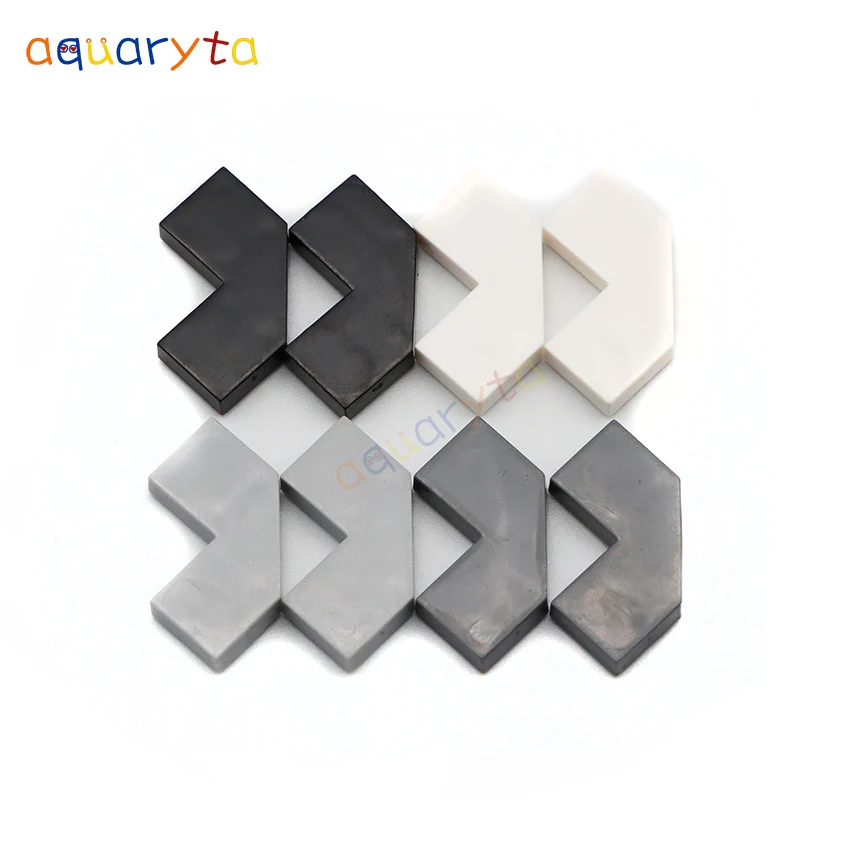 AQUARYTA 100pcs Tile Special 2 x 2 Corner with Cut Corner Building Blocks Parts DIY Enlighten Bricks Compatible With 27263 Gift