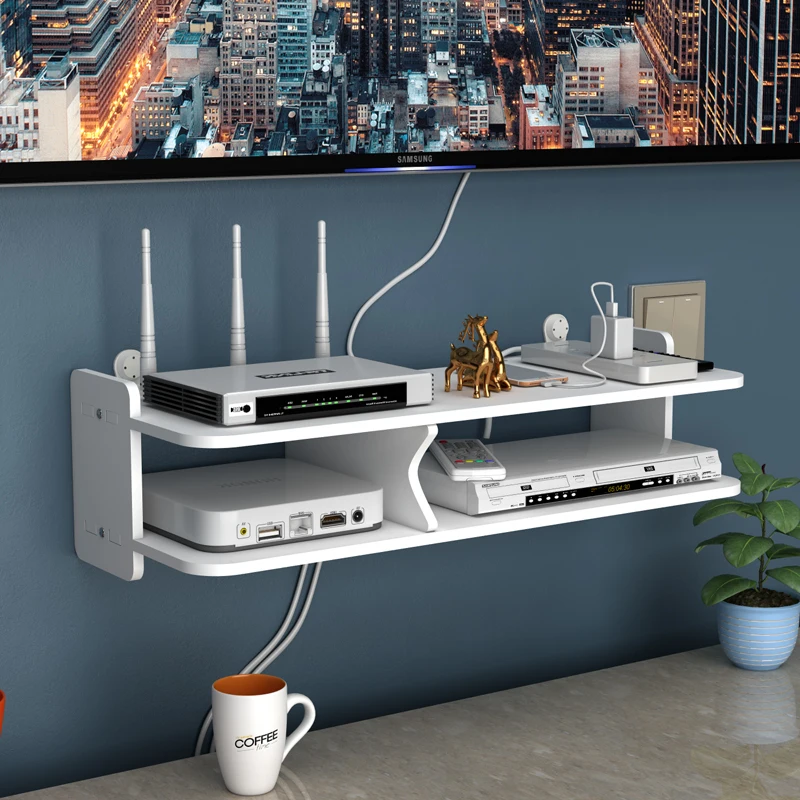 

Wall Mounting Metal Wireless Wifi Router Boxes/TV Set-Top Box/DVD Player Stand/Telephone Holder Rack Shelf Bracket WF