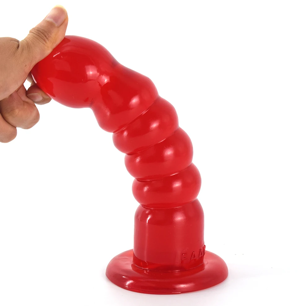 FAAK New Anal beads Wine Red Butt Plug With Suction Cup Gay Anus Masturbator Fetish Erotic Sex Toys Vagina Stimulator Dildos