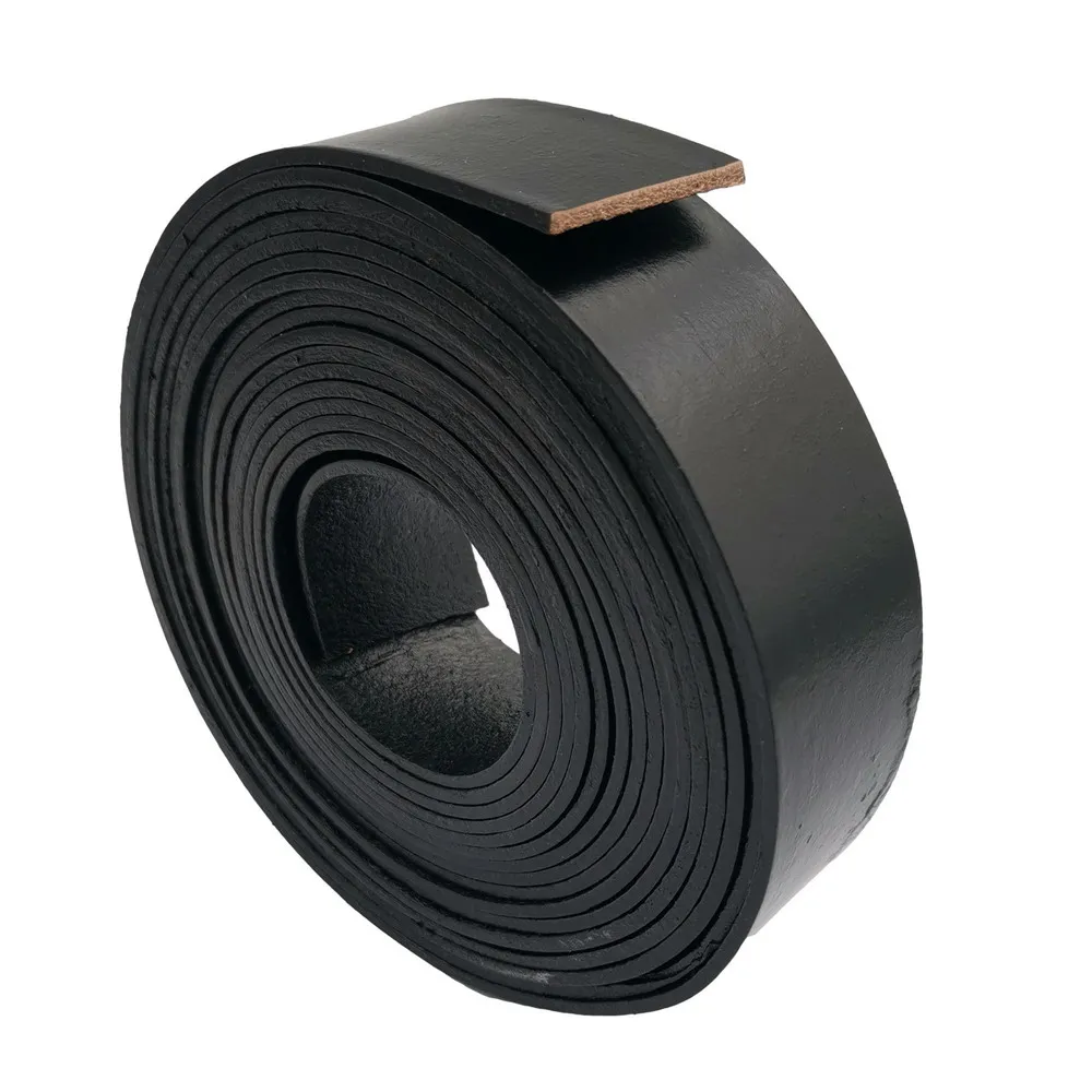 Aaazee 1 Yard 30mm wide Black Dark Brown Natural Genuine Cow Hide Leather Strip, 3cm Wide Flat Leather Band