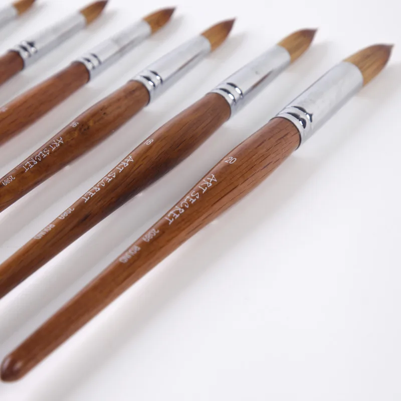 ArtSecret 2089R Painting Brushes Squirrel Synthetic Mixed Hair Oak Short Wooden Handle Art To For Watercolor& Acrylic Drawing image 4