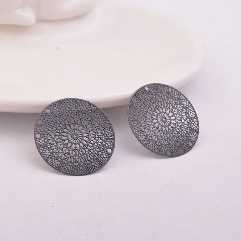 50 Stück AB5266 24mm Runde Anhänger mit vier Löchern, bedruckter Anhänger für DIY-Schmuckherstellung – Detail 11