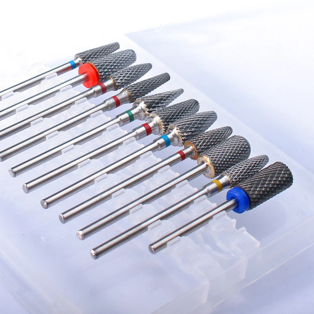 Manicure Drill Bits Milling Cutter Carbide Cutter Cone Ceramic Nail Drill Bits For Electric Machine Cuticle Remove Accessories