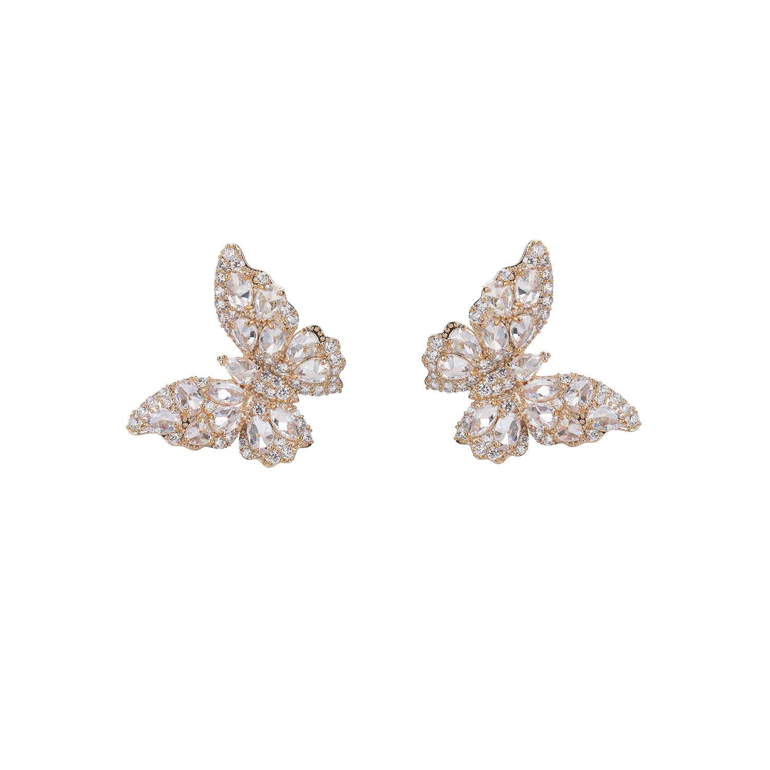 Cubic Zircon CZ Butterfly Earrings for Wedding, Crystals Drop Earring for Bride, Women Girl Birthday Party Jewelry CE11483