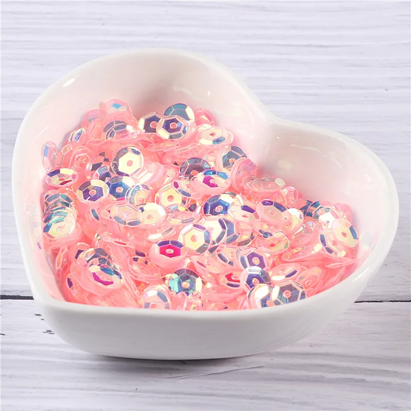 6mm Pink Series Sequin PVC Round Cup Sequins Paillettes Sewing Wedding Craft Women Garments Accessories 720pcs