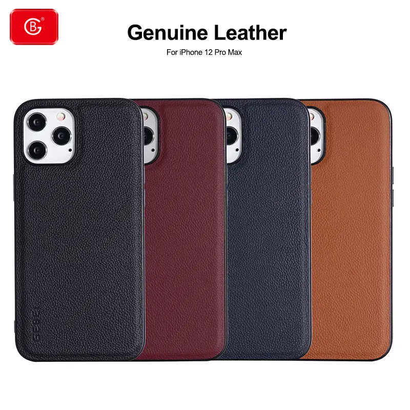 

Luxury Ultra thin Genuine Leather Case For iPhone 12 Mini 12 Pro Max Phone Case Shockproof Silicone 360 Protective Cover Cases