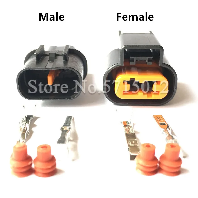 KUM 2 pin way male female black Sensor Fog Lamp auto connector for Mitsubishi Souast PB621-02020 PB625-02027