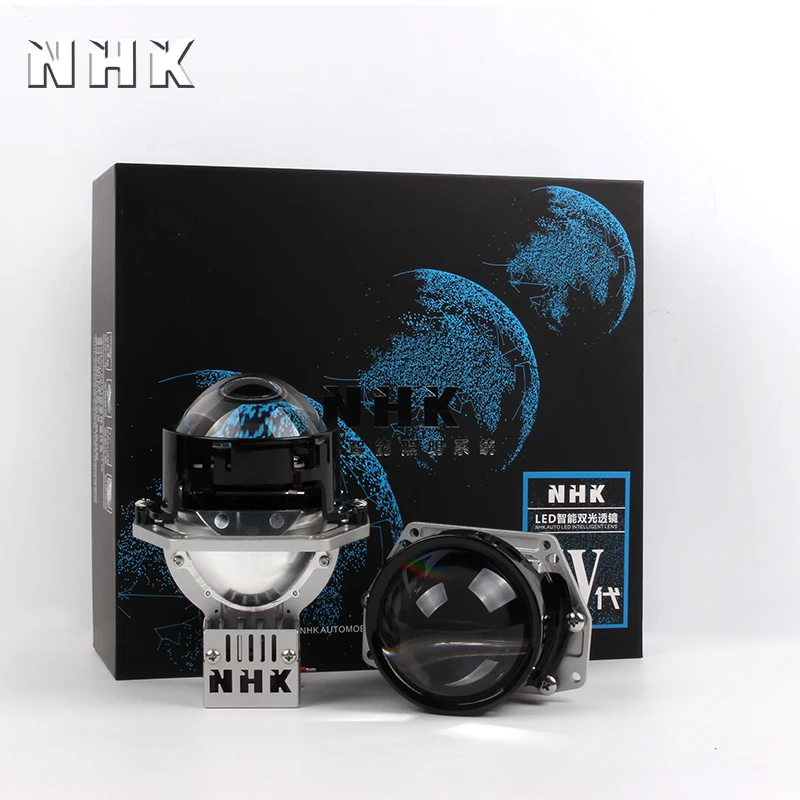 NHK Bi-LED Projector The Fourth Generation 3.0inch LHD Low Beam 50W High Beam 55W 60000K Led light headlamp car accessories