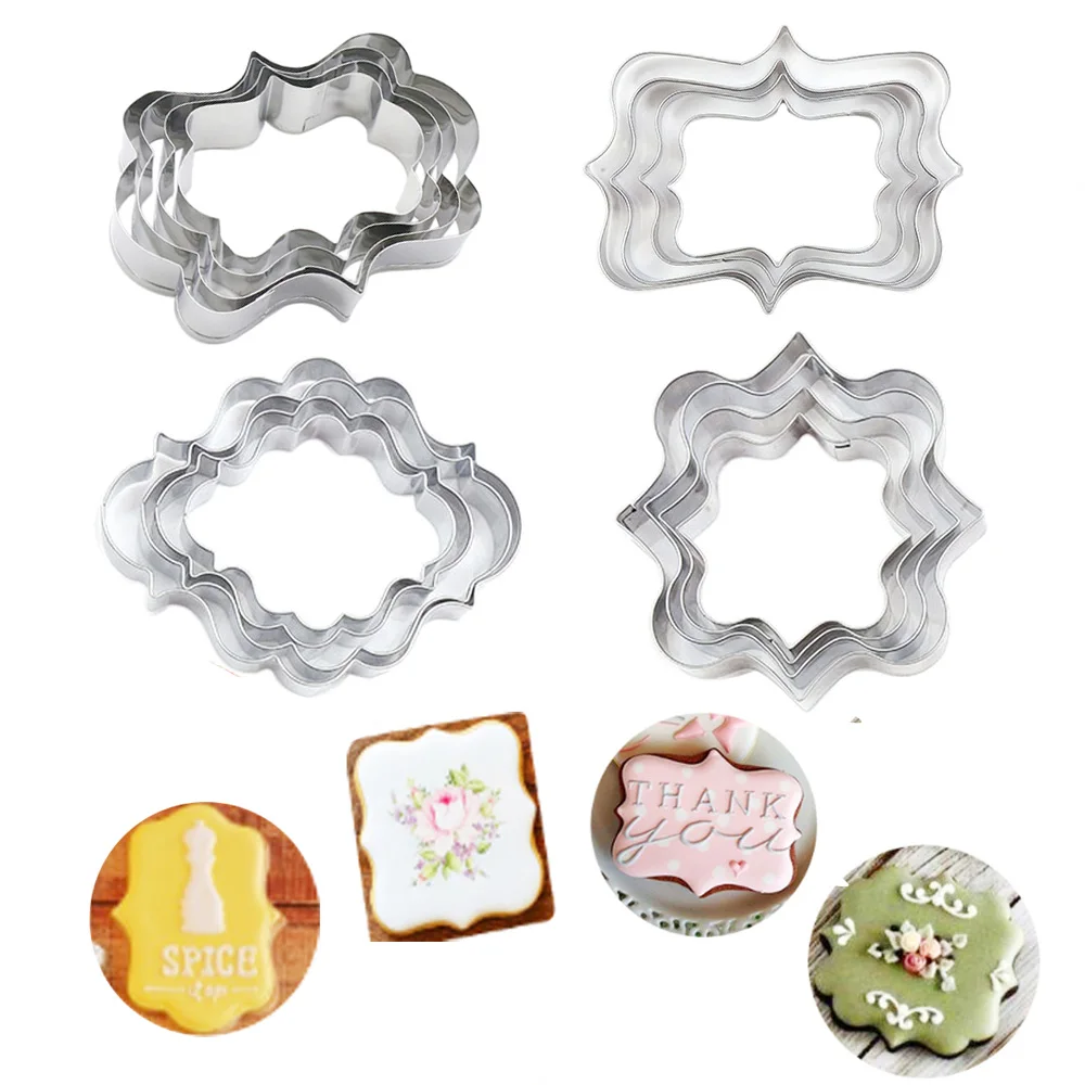 4PCS Blessing Frame Stainless Steel Biscuit Cookie Cutter We