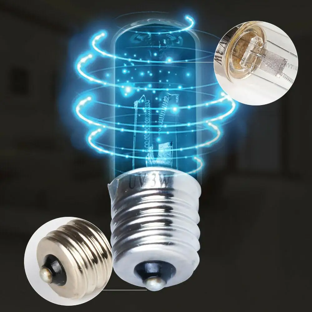Picture 7: DC 10V 3W E17 Screw UVC Ultraviolet Germicidal Lamp Disinfection Sterilizer UV Light Bulbs Kill Mites Quartz Tube Ozone