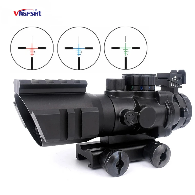 VRGFSHT-Tactical Reflective Optical Sight, 4x32 Prism, Suitable for 20mm Picatini, Air Rifle, Sniper, 4X Magnifiers