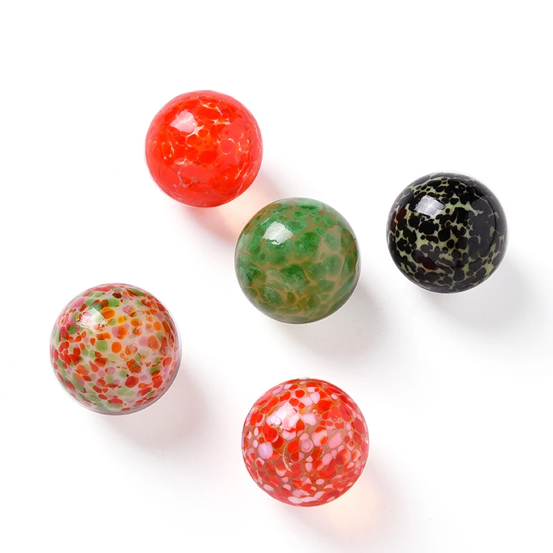 5pcs/Set 16MM Glass Ball Anti-stress Cream Console Game Pinball Small Marbles Pat Toys Parent- Child Beads Bouncing Ball