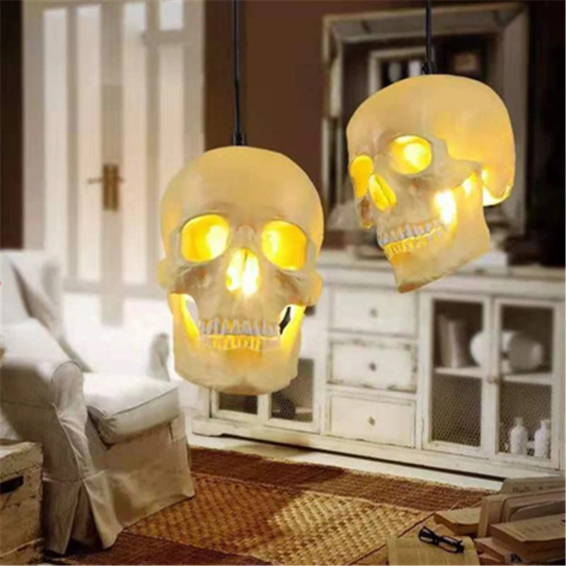 

Northern Europe Post Modern Skull Light Restaurant Lamp Coffee Shop Lamp Clothing Shop Lamp Free Shipping LED Bulbs Cord Pendant