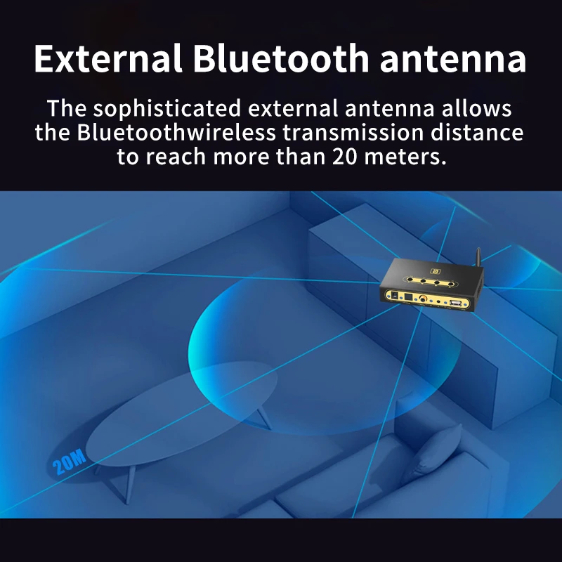 DA720 5.1CH محلل شفرة سمعي سماعة لاسلكية تعمل بالبلوتوث 5.0 استقبال DTS AC3 محول بصري محوري U اللعب PC-USB محول التحكم عن بعد