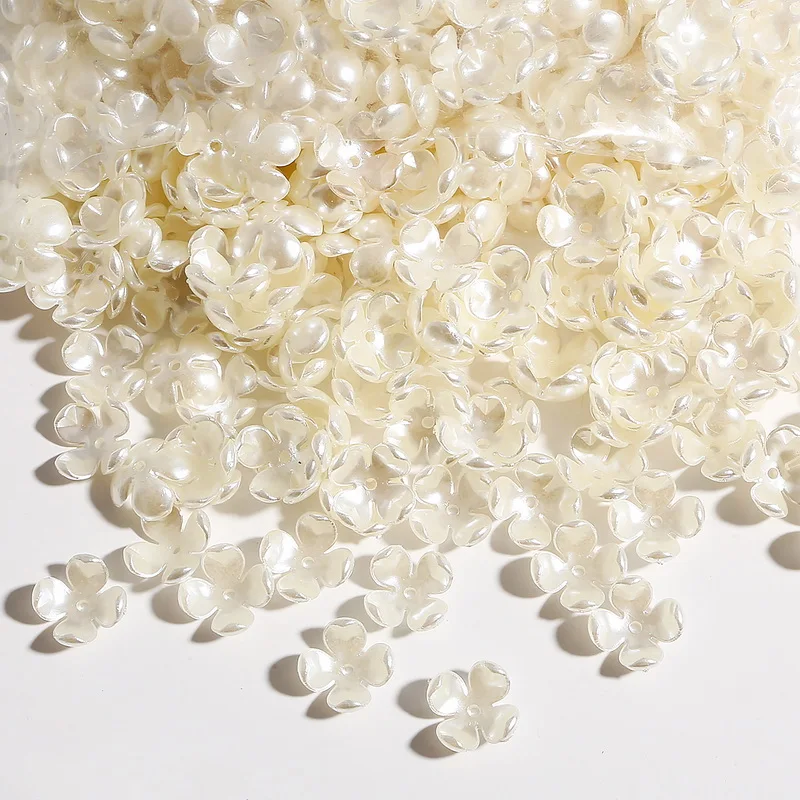 Mix 24Styles 10Pcs ABS Pearl Color Petal Acrylic Beads Caps For Jewelry Making Diy Needlework Finding Accessories Supplies