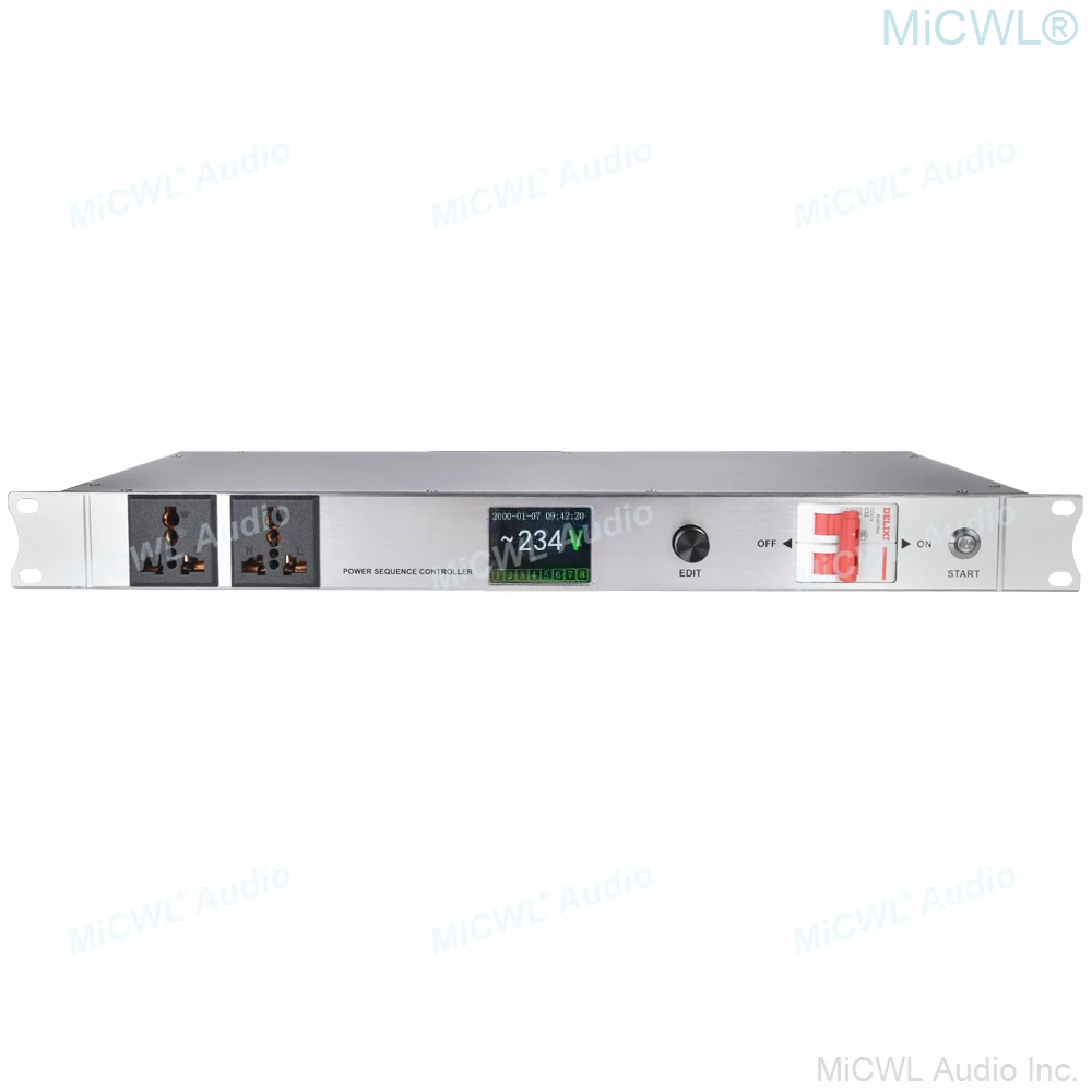 MiCWL 10 채널 디지털 전원 시퀀스 컨트롤러 에어 스위치 30A 6000W 컨디셔너 서지 보호기 8 + 2 전원 공급 장치 레귤레이터