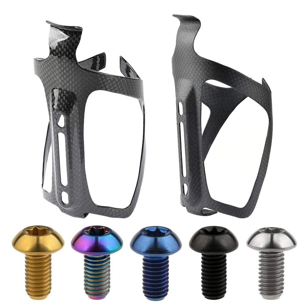 

Xingxi Full Carbon Fiber Water Bottle Cage With M5x10 12mm Titanium Bolt Screw 1Set MTB Road Bike Bottle Holder Bike Accessories