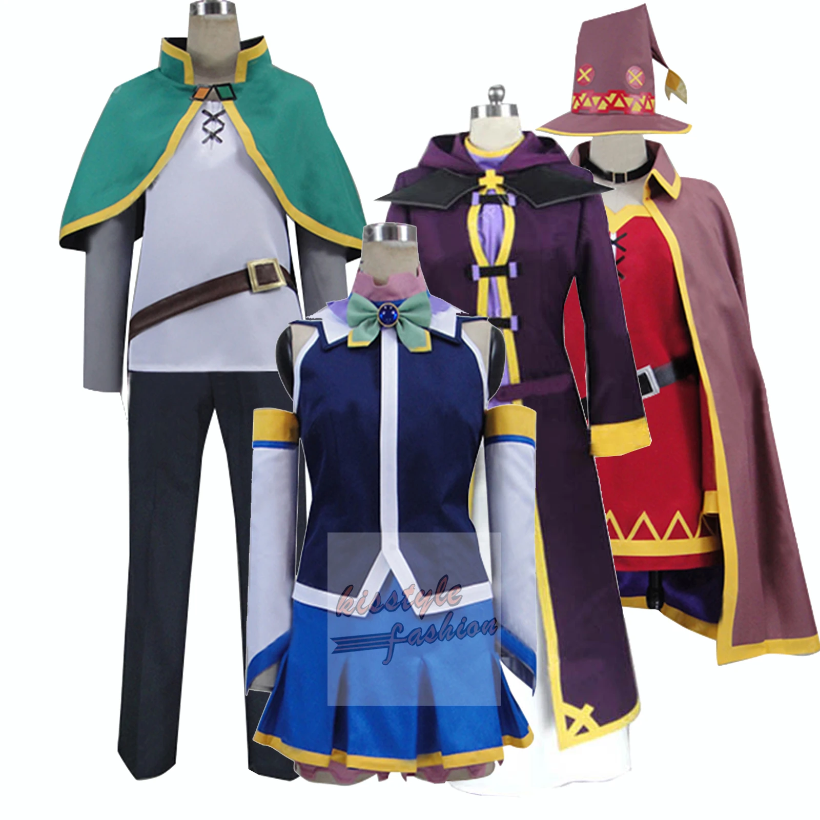 KonoSuba: God's Blessing on This Wonderful World! Aqua Kazuma Sato Wiz Wizu Characters Cosplay Costume,Customized Accepted