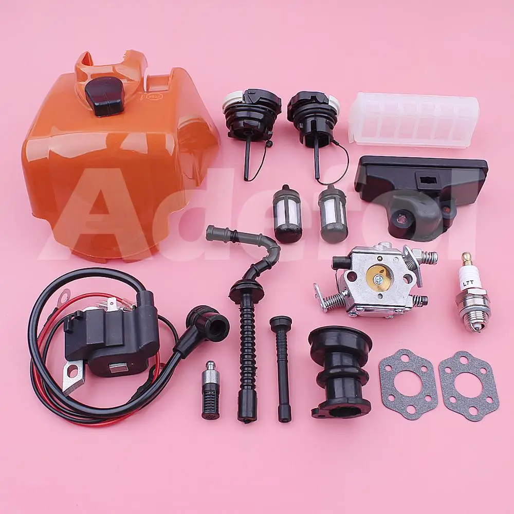غطاء مرشح الهواء قاعدة ث الإشعال لفائف المكربن عدة ل Stihl MS250 MS230 MS210 بالمنشار 11231401902 1123 358 7701 غطاء زيت الوقود