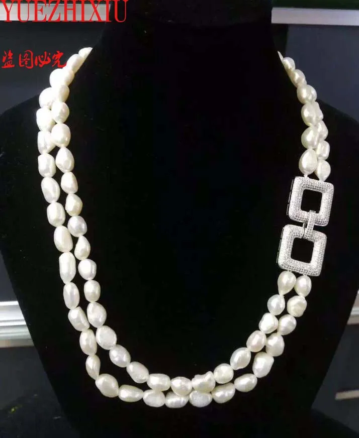 

Micro Necklace buckle high grade 9-11mm White Real Natural Baroque Pearl Necklace