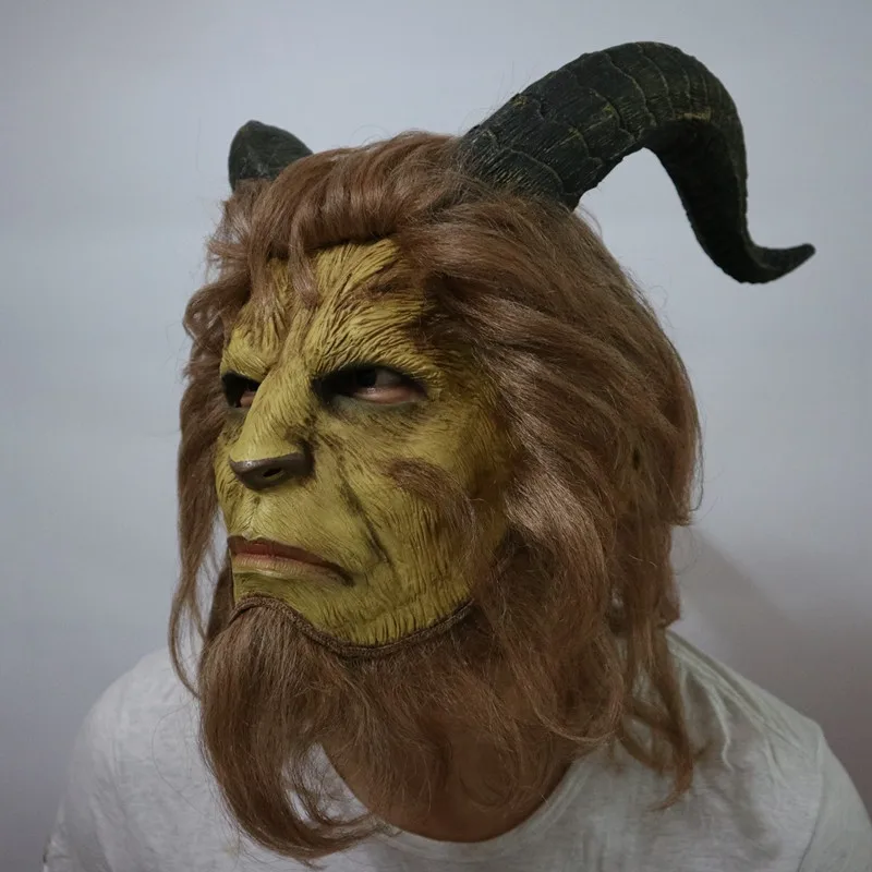 Film Beauty and the Beast Prince Mask Helmet Full Face Muffle Cosplay Wig Simulation High Quality Breathable Mask