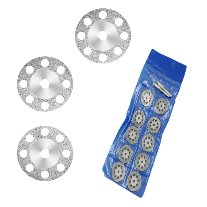 10Pcs/set Dremel Diamond Cutting Disc For Dremel Rotary Tools Accessories with 2 Mandrel