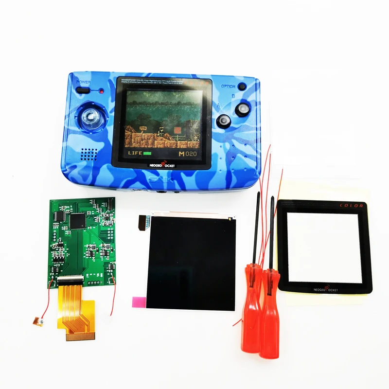 Newest  Retro Pixel Super OSD DIY Coloful Large Screen LCD display For NGPC Backlight LCD For NEOGEO Pocket Color Game Console