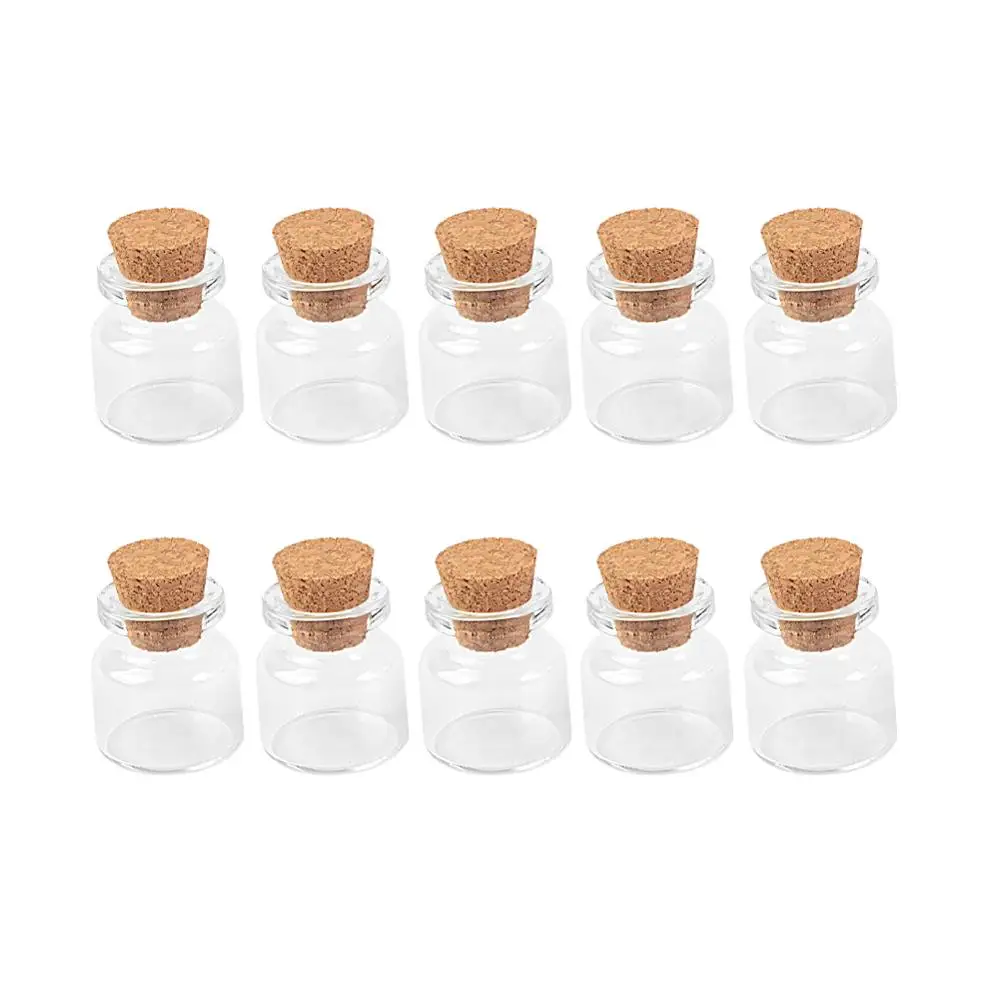 100Pcs 4ml Small Empty Transparent Glass Container with Wooden Plug Mini Craft Decorative Bottles Wishing Perfume Vials