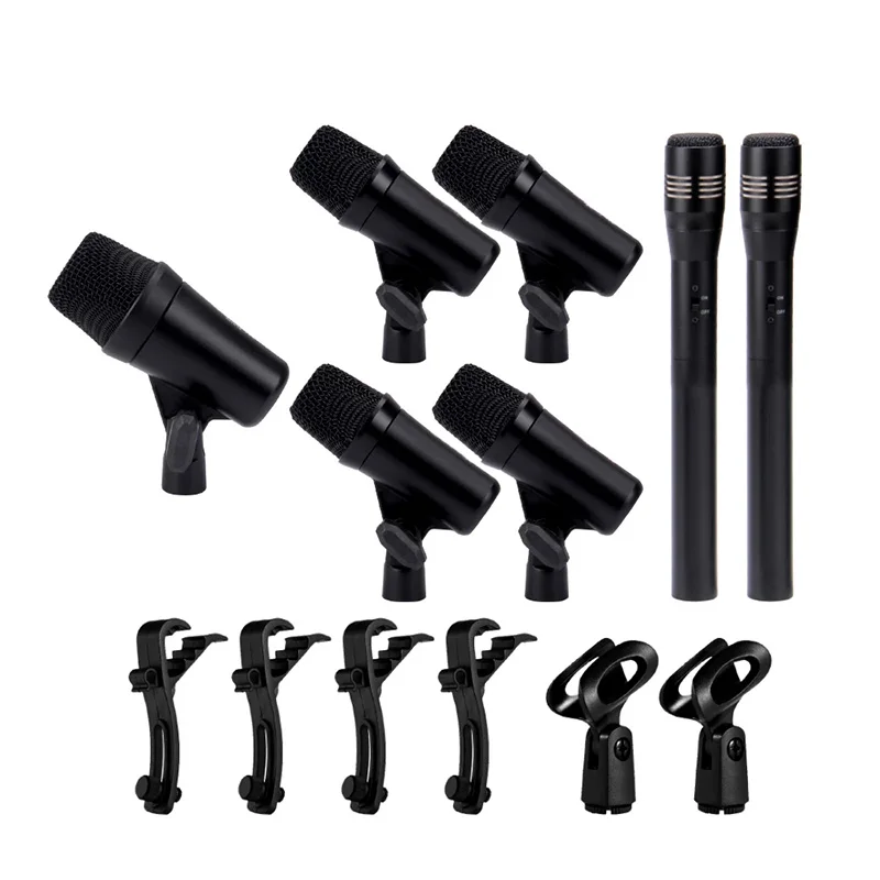 Professional Drum microphone Percussion Condenser Microphone All aluminum body Musical Instruments Microphone 7 pcs Drum Mic set