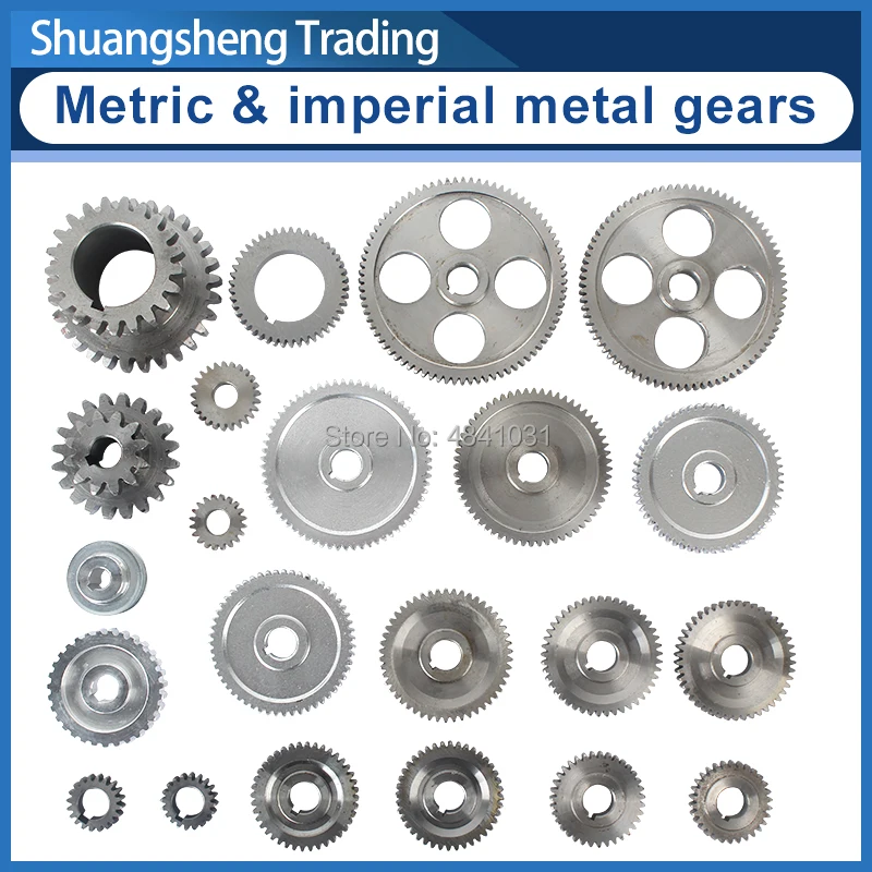 22pcs Metric & Imperial Metal Gears For SIEG C2-399G Grizzly G8688 G0765 JET BD-6 BD-7 SOGI M1-250 CX704 Compact 9 CL300M