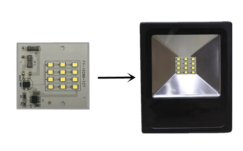 調光可能な統合されたインテリジェントドライバー,smd LEDランプ,白色電球,街路灯,PCB,ic,10W, 2835, 220V, 6500k,1-10個