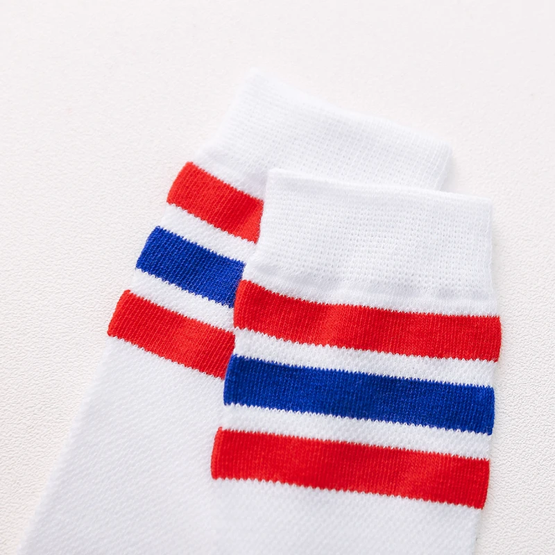 Kids Thin Summer Athletic Striped Soccer Socks Toddler Girls Boys Sports Socks Children Knee High Socks Tube Socks One Size